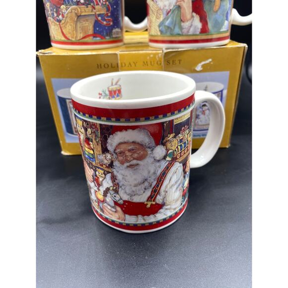 3 Mugs Vtg JC Penney 1999 Holiday Christmas Mug Set Betty Whiteaker United Way - Picture 4 of 6